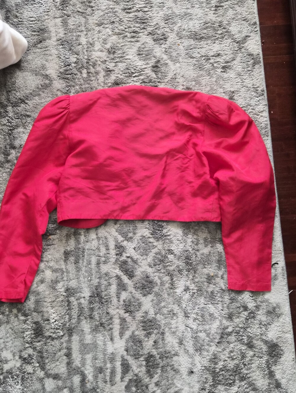 Vintage 80s Hot Pink & Black Two-Piece Dress Set Cropped Blazer - Picture 10 of 10